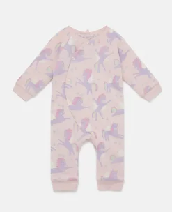 2 Pack Of Unicorn And Star Print Sleepsuits