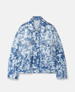 Animal Forest Print Denim Jacket