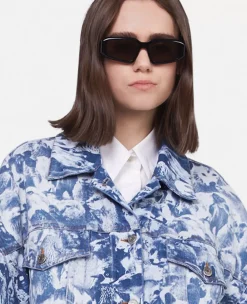 Animal Forest Print Denim Jacket