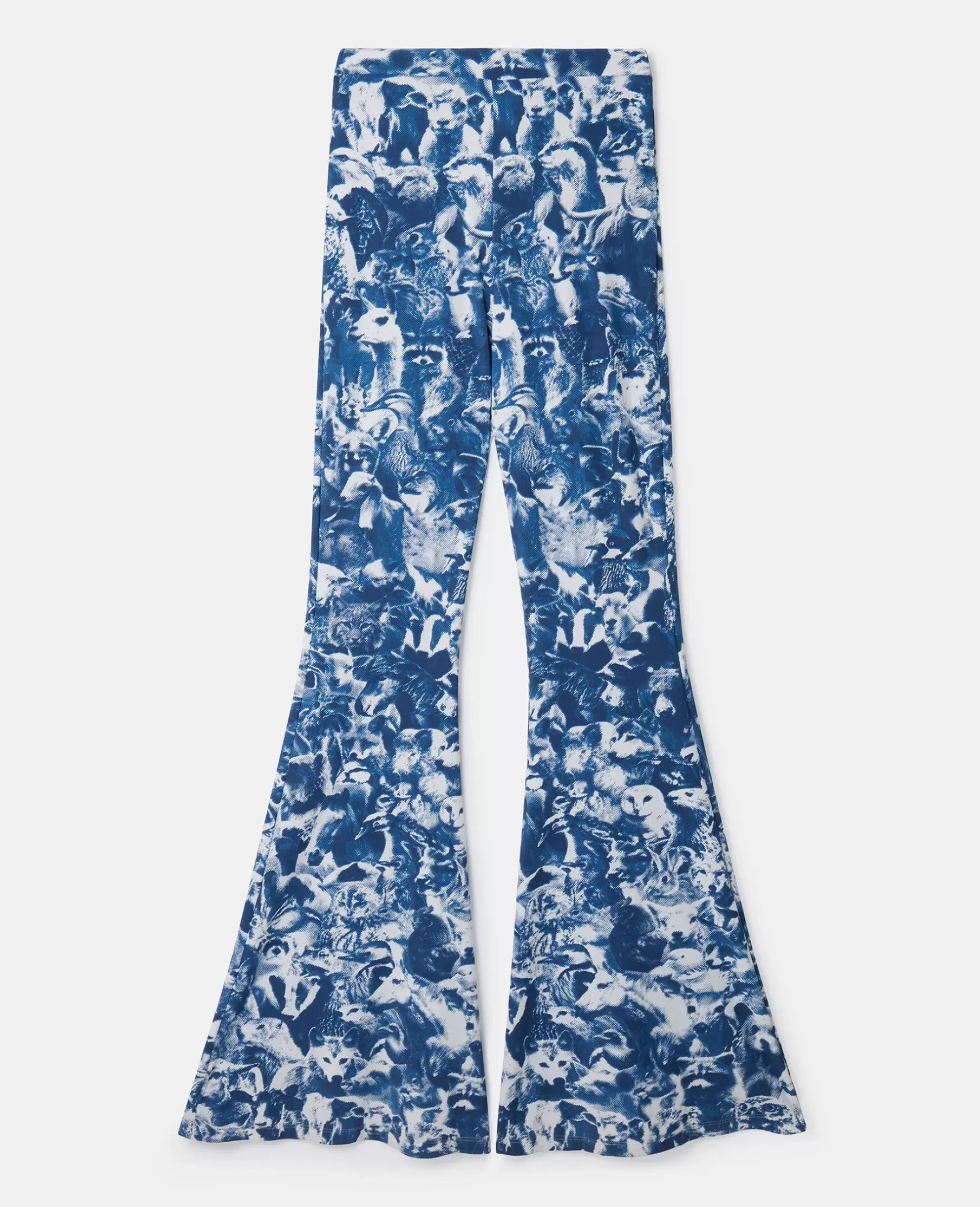 Animal Forest Print Flared Jeans