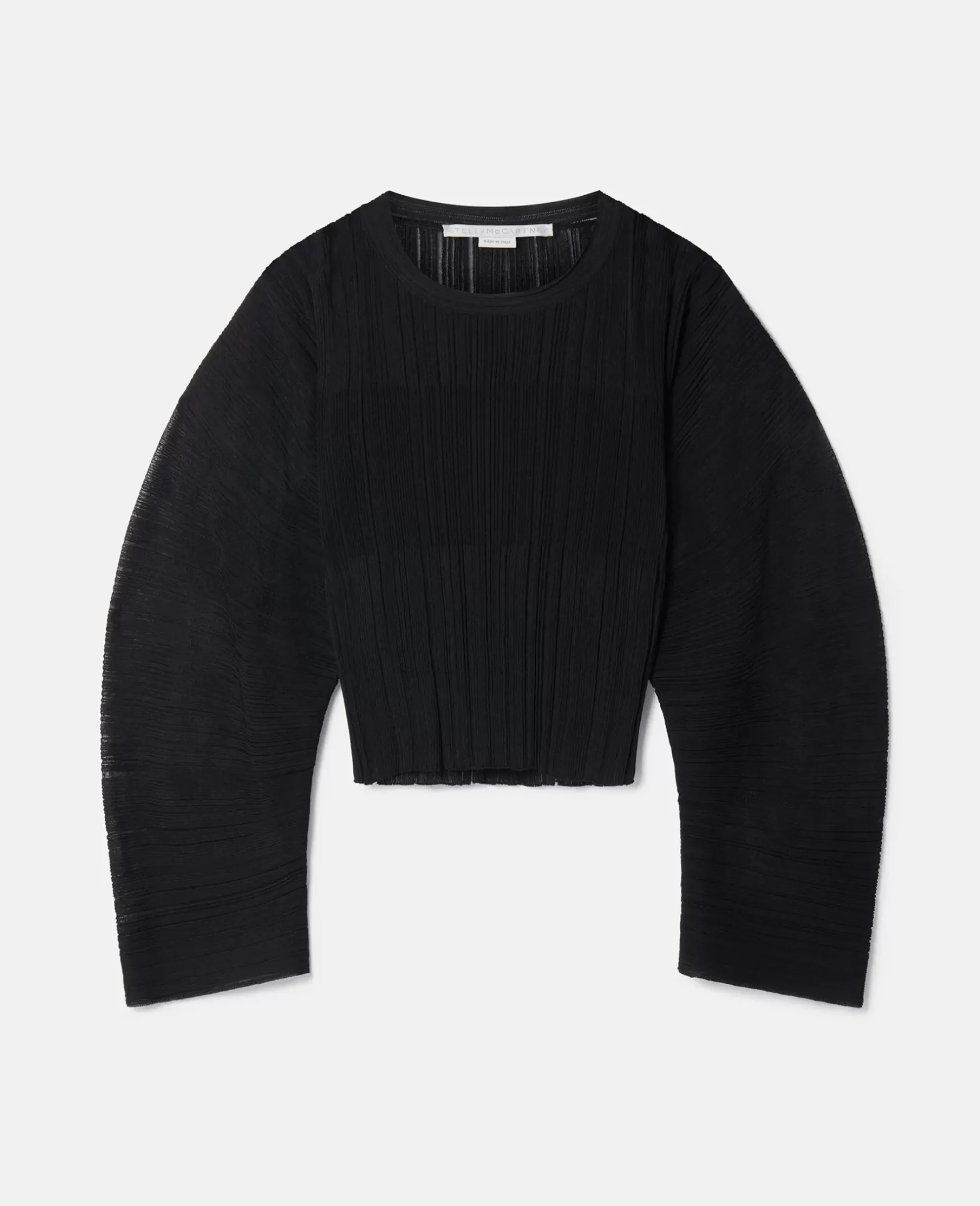 Banana Sleeve Plisse Pleat Knit Top