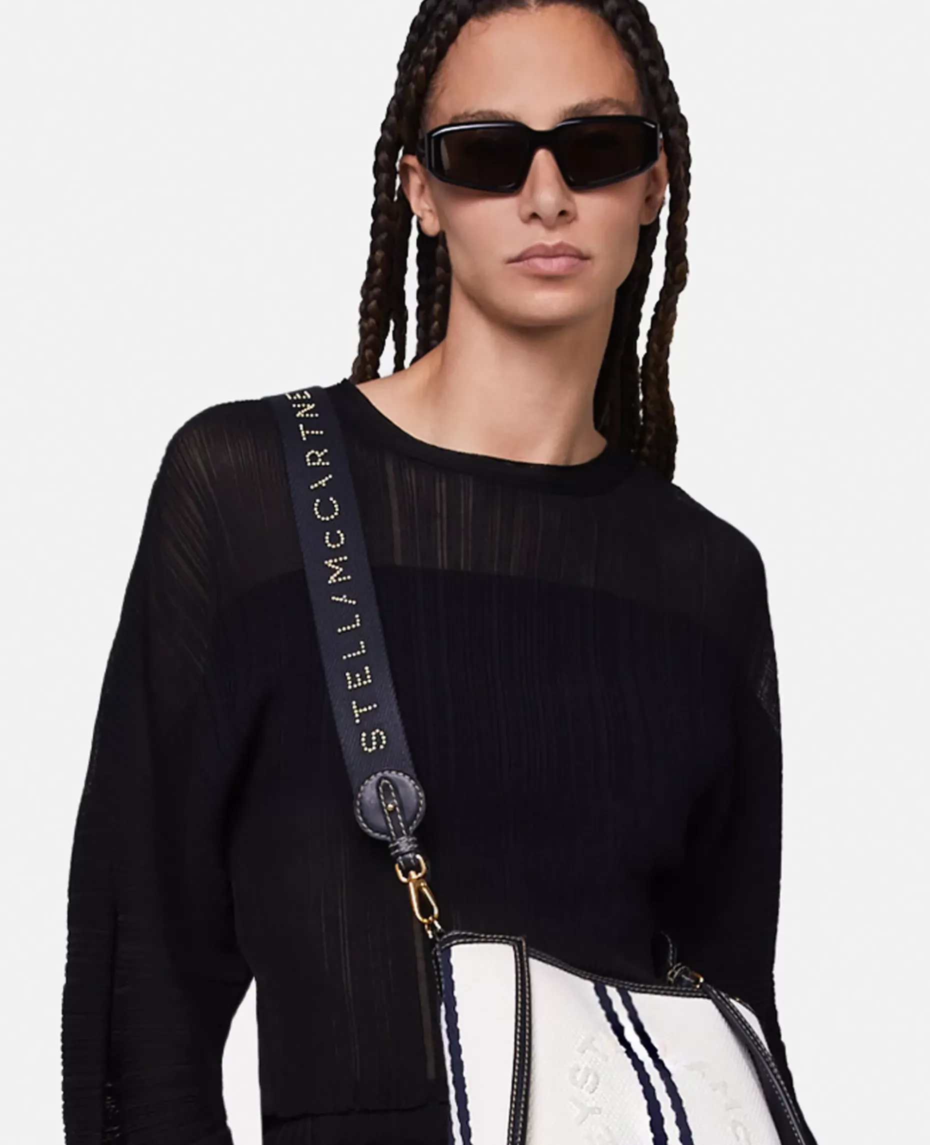 Banana Sleeve Plisse Pleat Knit Top