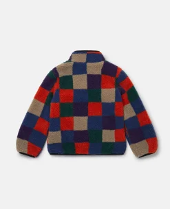 Checkerboard Fleece Zip Jacket