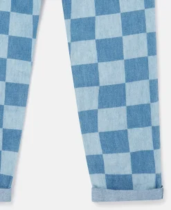 Checkerboard Print Jeans