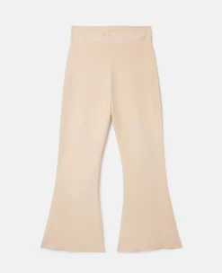 Compact Knit Cropped Flared Trousers