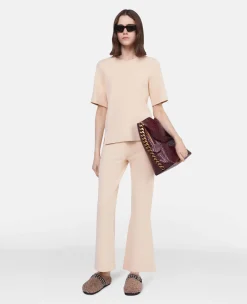 Compact Knit Cropped Flared Trousers