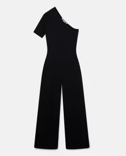 Compact Knit One-Shoulder Jumpsuit