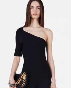 Compact Knit One-Shoulder Jumpsuit