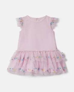 Confetti Dot Frilled Sleeveless Dress