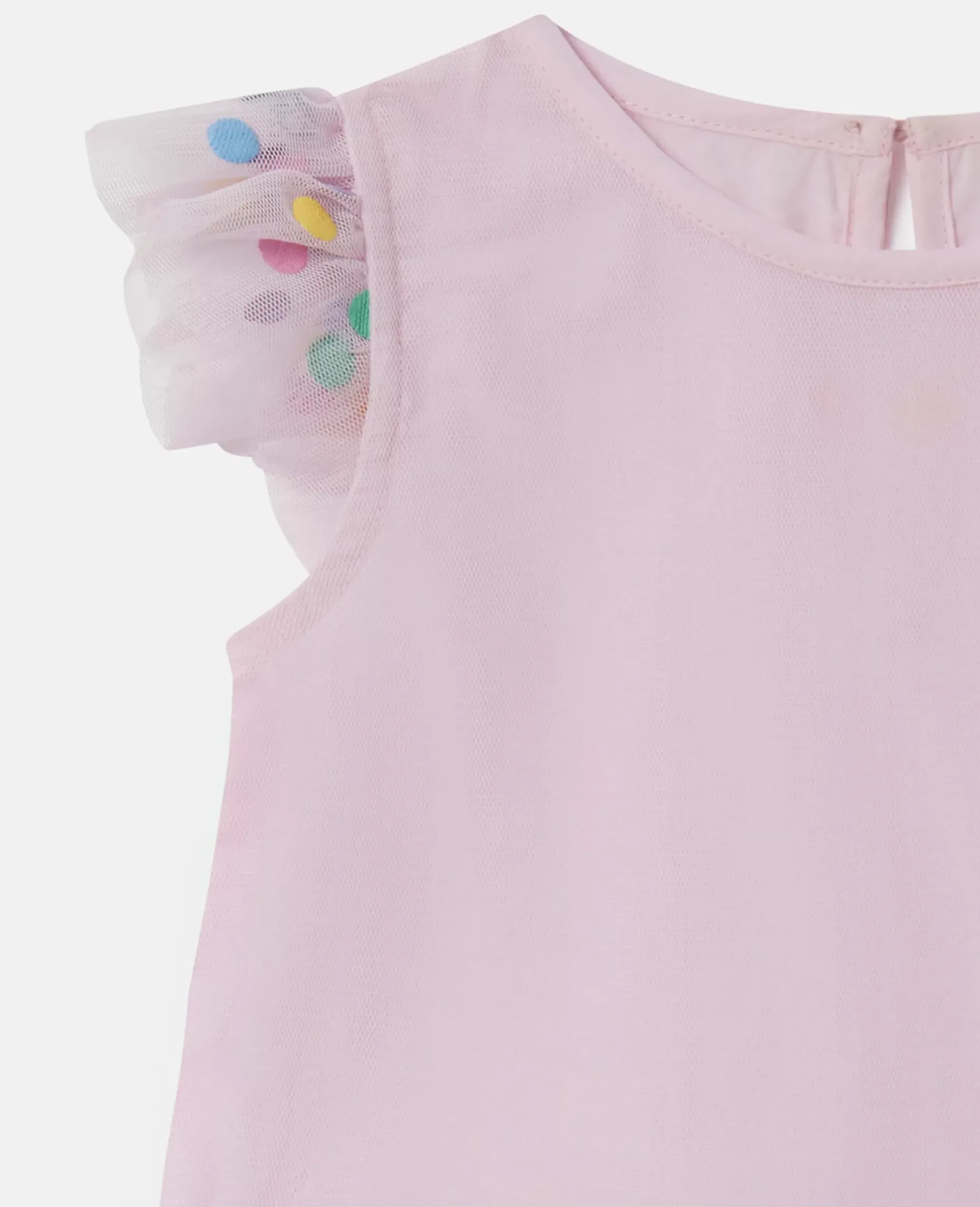 Confetti Dot Frilled Sleeveless Dress