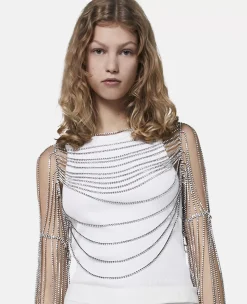 Crystal Chain Sleeve Top