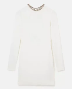 Crystal Collar Cocktail Mini Dress