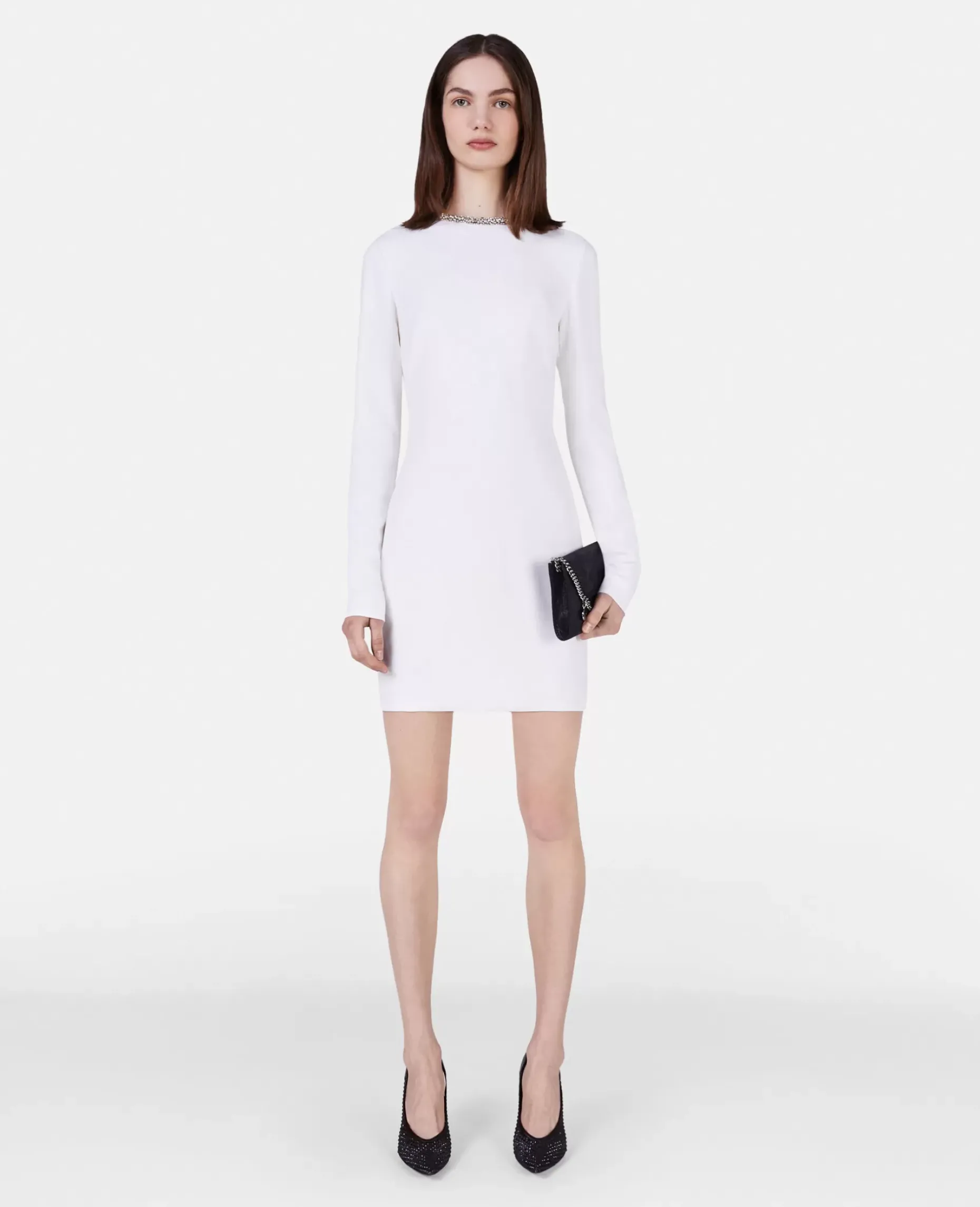 Crystal Collar Cocktail Mini Dress