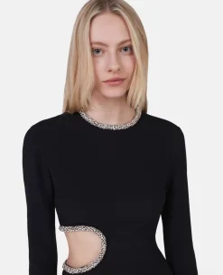 Crystal Cut-Out Evening Gown