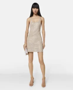 Crystal Strass Silk Mini Dress