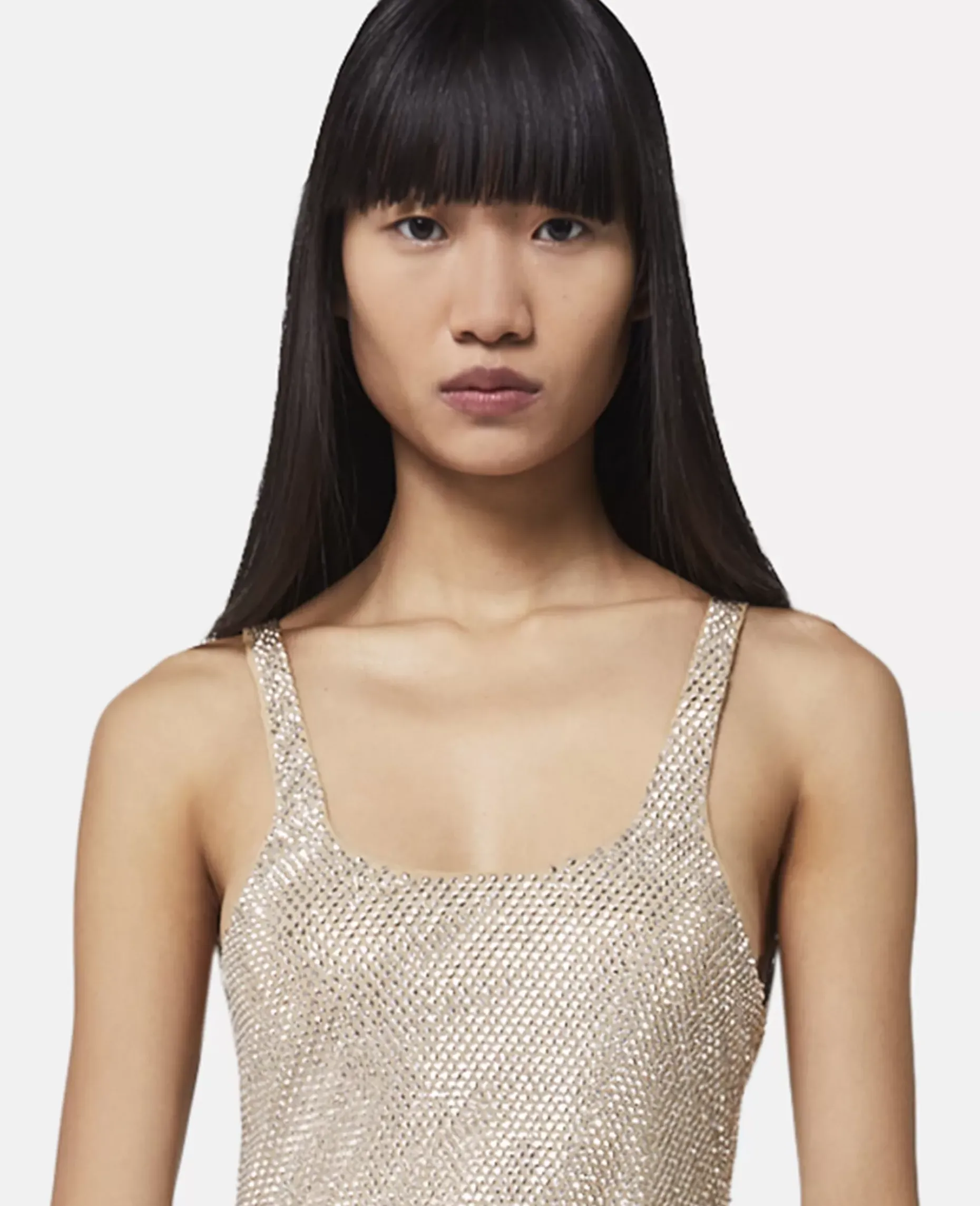 Crystal Strass Silk Mini Dress
