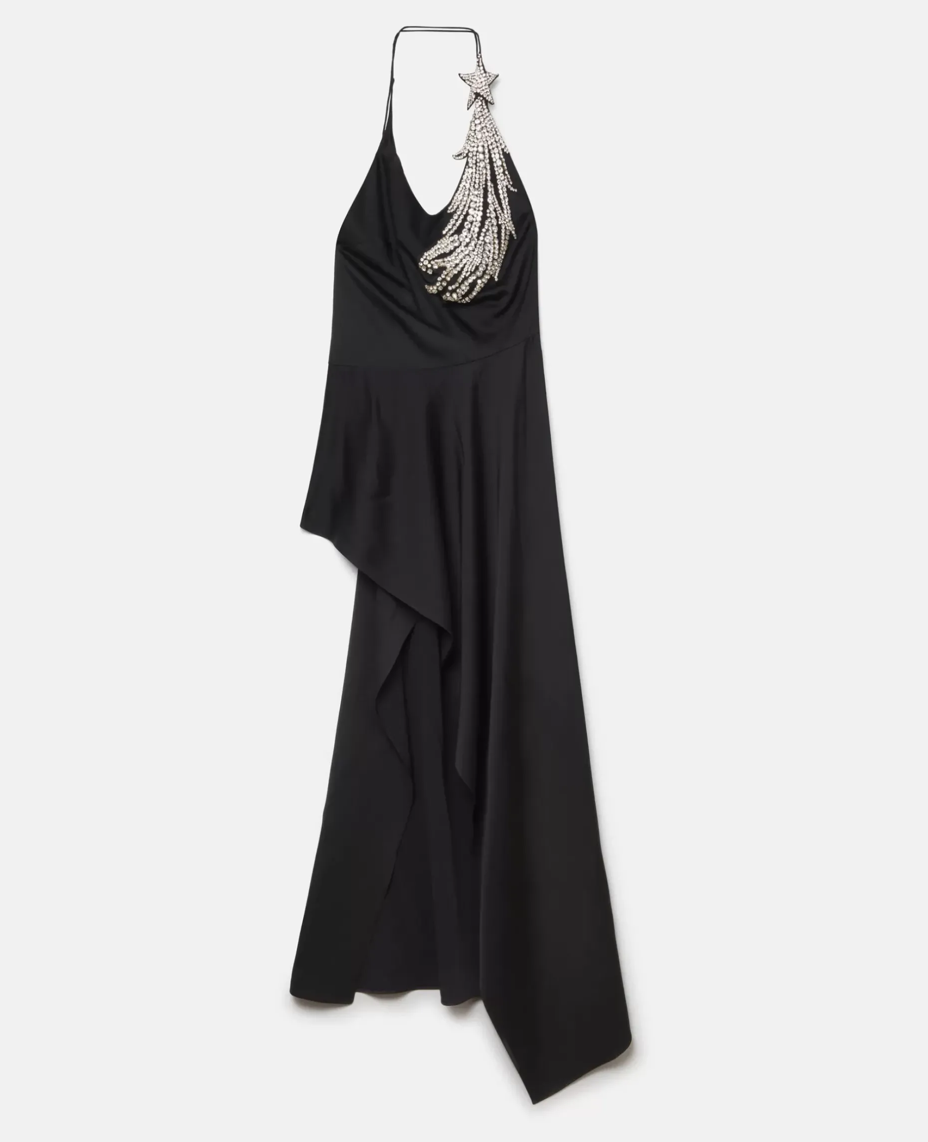 Crystal Strass Star Asymmetric Midi Dress