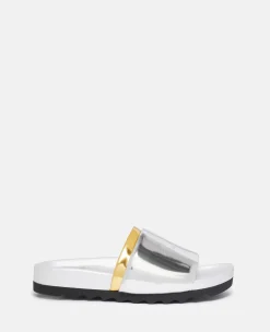 Double-Chromatic Slide-On Sandals