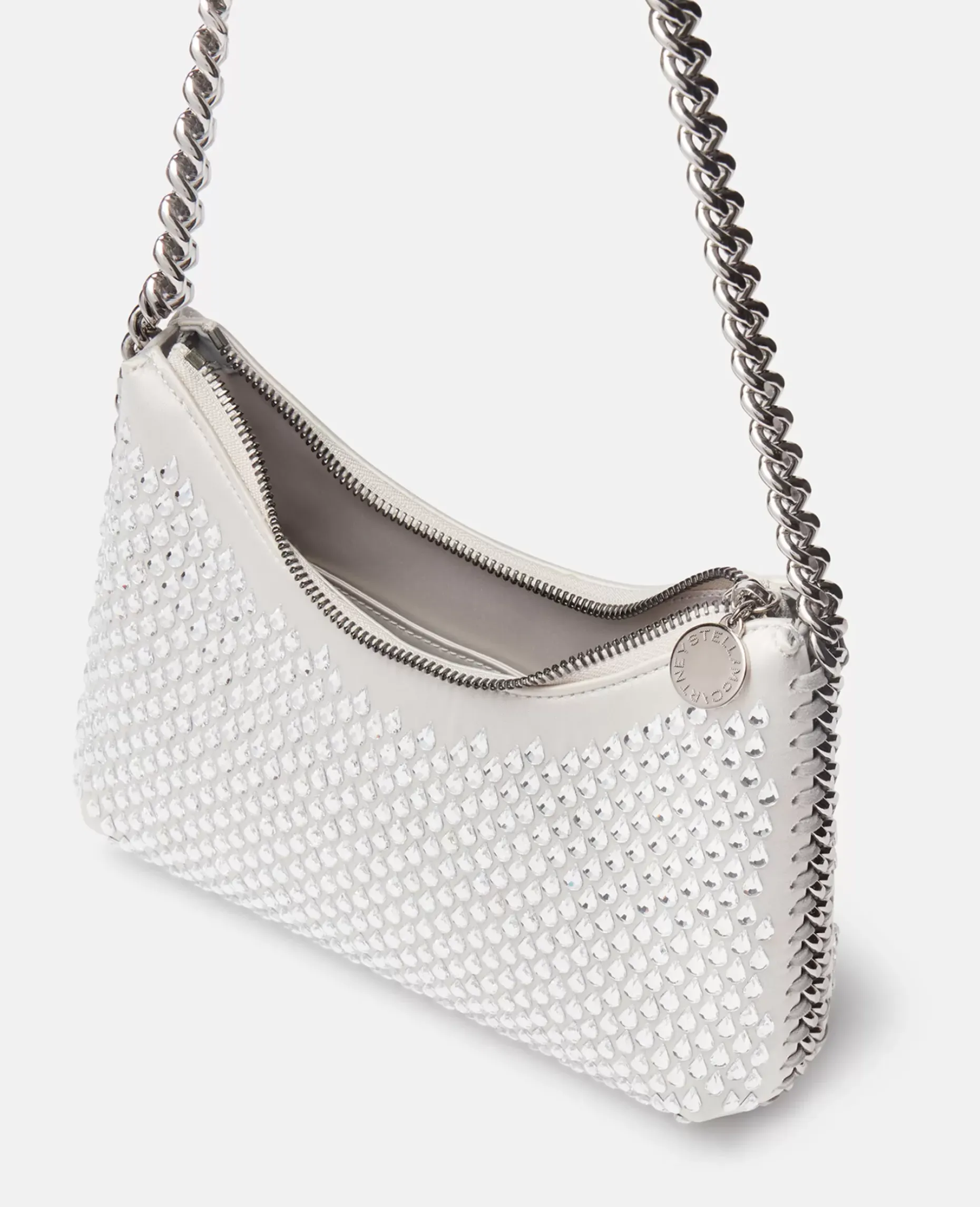 Falabella Crystal Mesh Mini Zipped Shoulder Bag