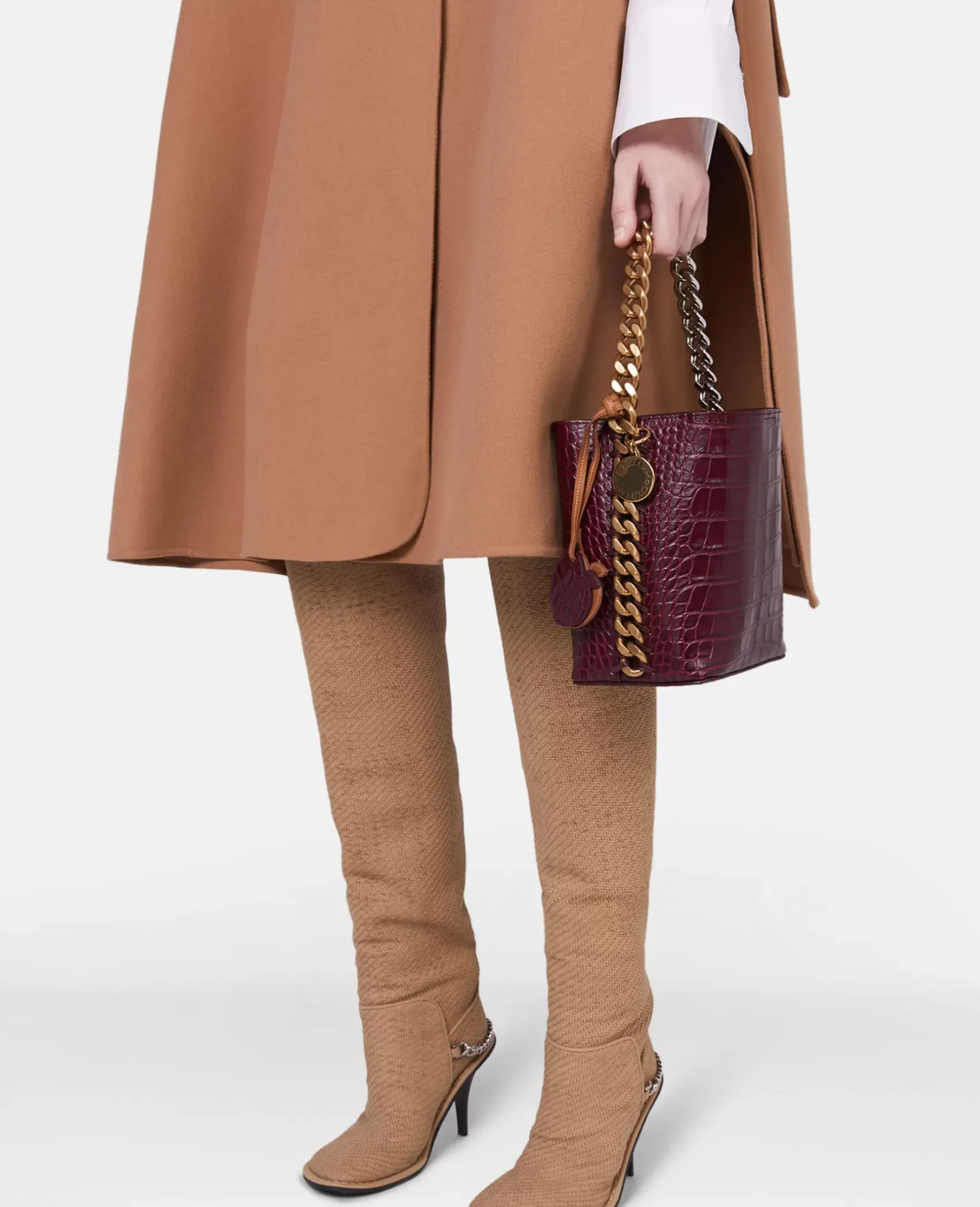 Frayme Croc-Effect Embossed Bucket Bag