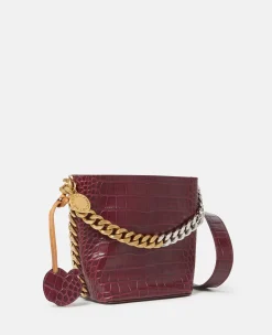 Frayme Croc-Effect Embossed Bucket Bag