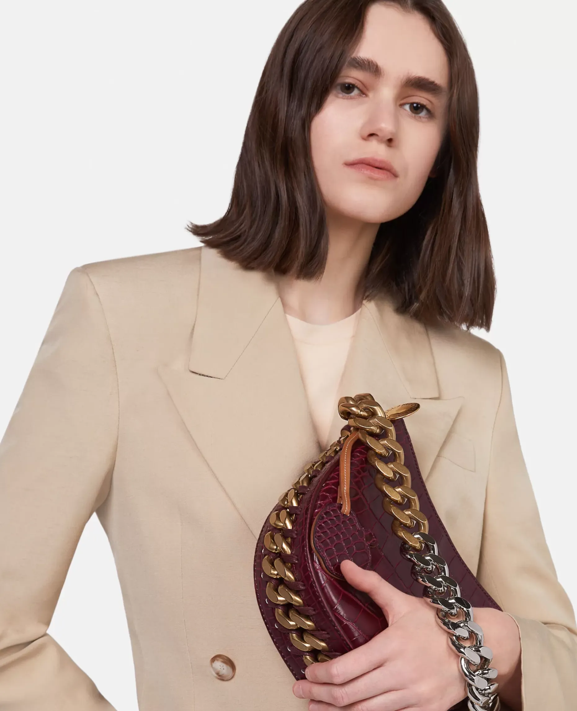 Frayme Croc-Effect Embossed Small Shoulder Bag