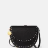 Frayme Studded Grainy Alter Mat Medium Flap Shoulder Bag
