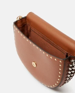 Frayme Studded Grainy Alter Mat Medium Flap Shoulder Bag