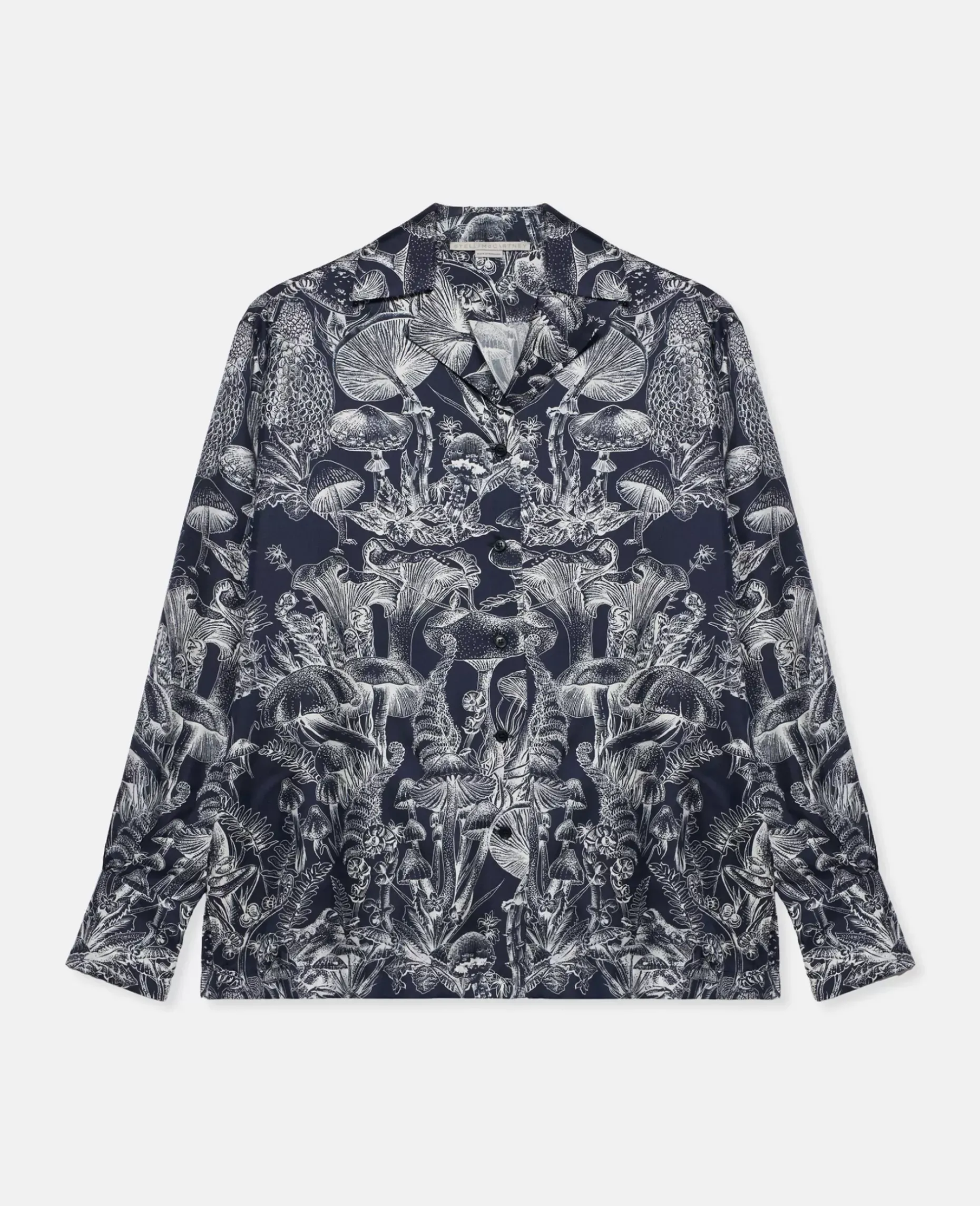 Fungi Forest Print Silk Pyjama Shirt
