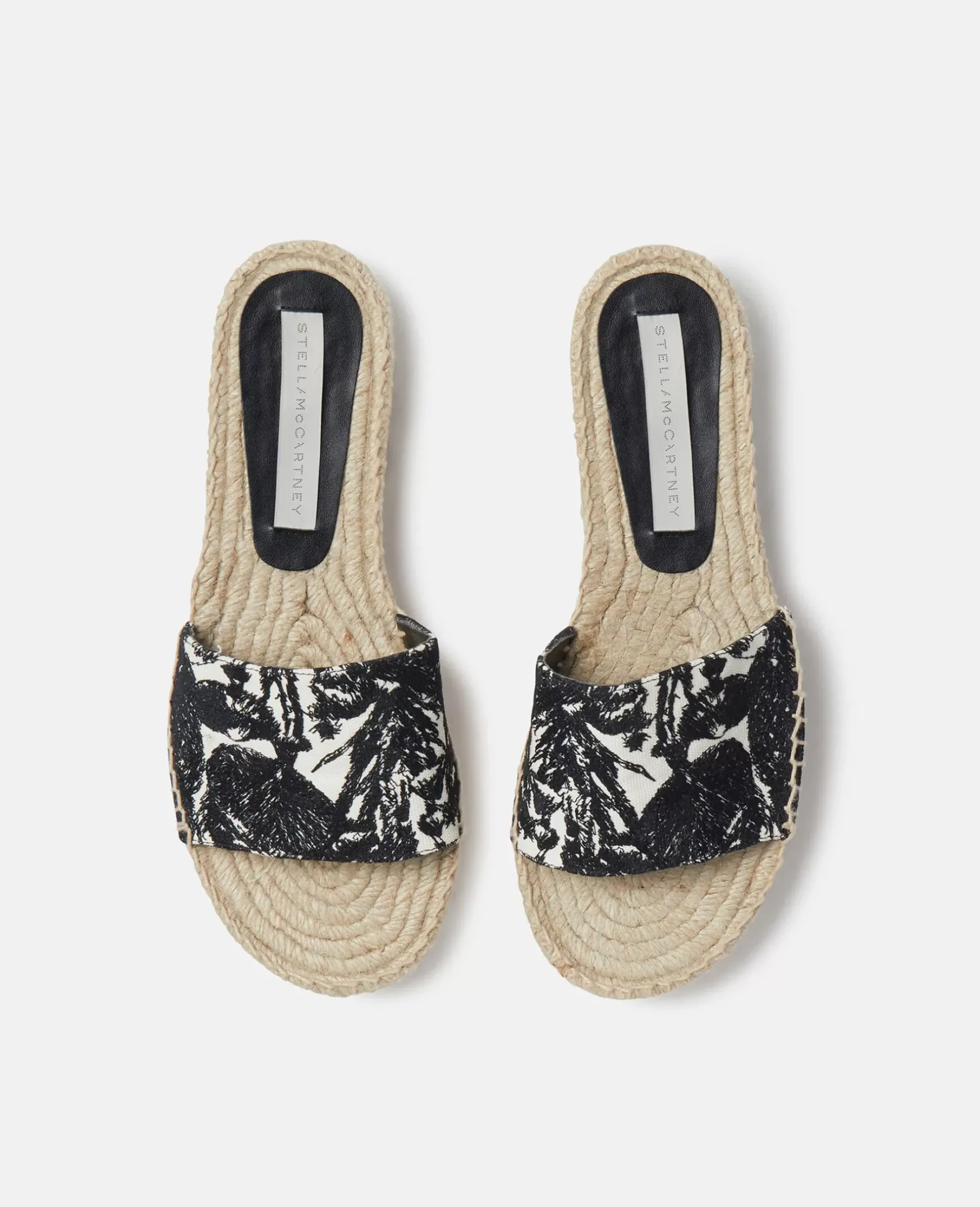Gaia Moth Embroidery Espadrille Slides