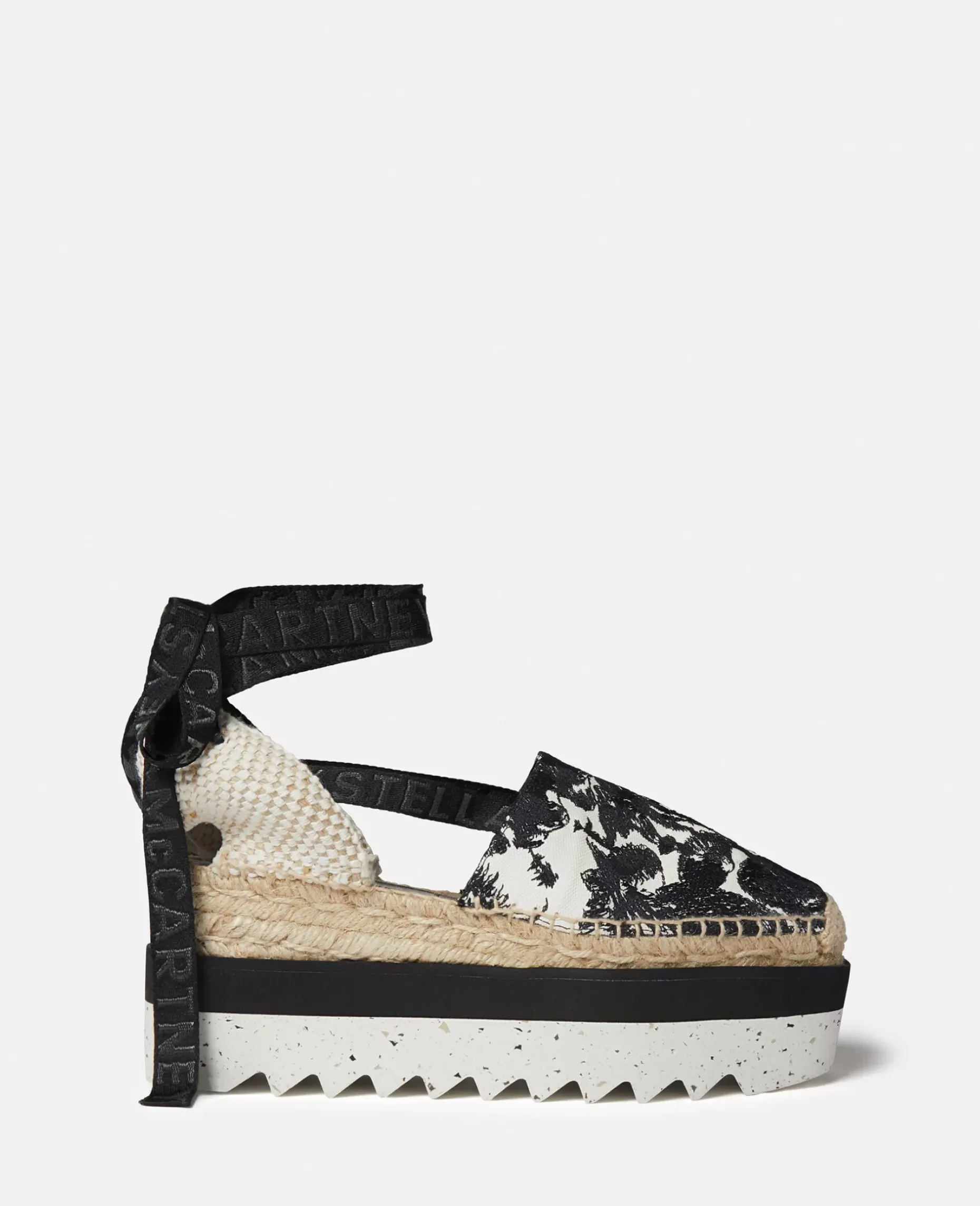 Gaia Moth Embroidery Platform Espadrilles