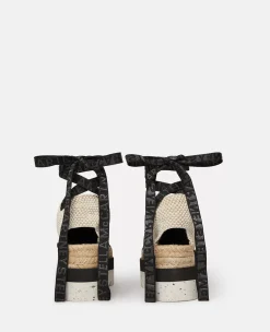 Gaia Moth Embroidery Platform Espadrilles