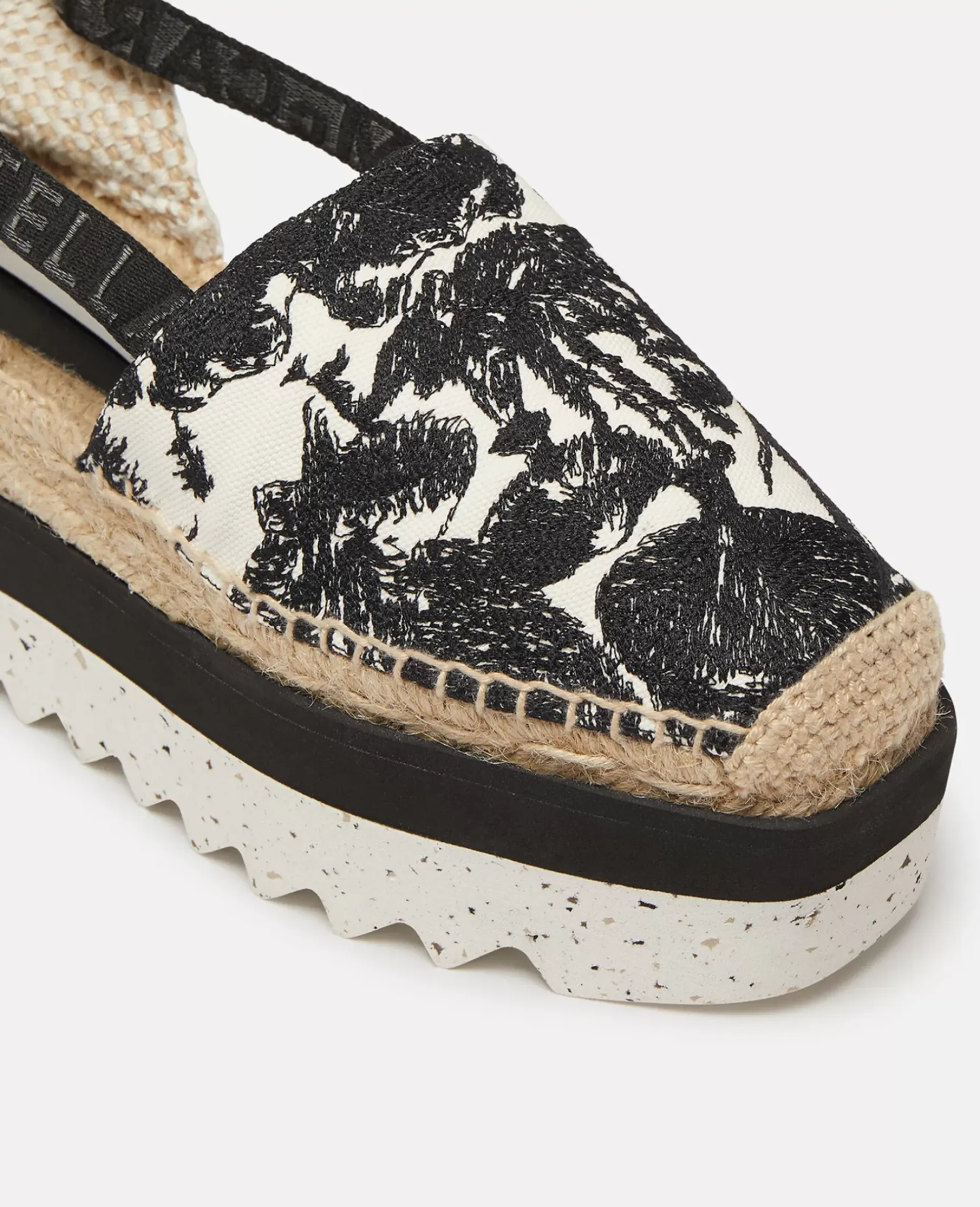 Gaia Moth Embroidery Platform Espadrilles