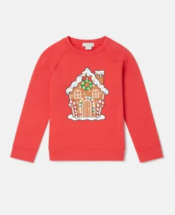 Gingerbread House Motif Sweatshirt