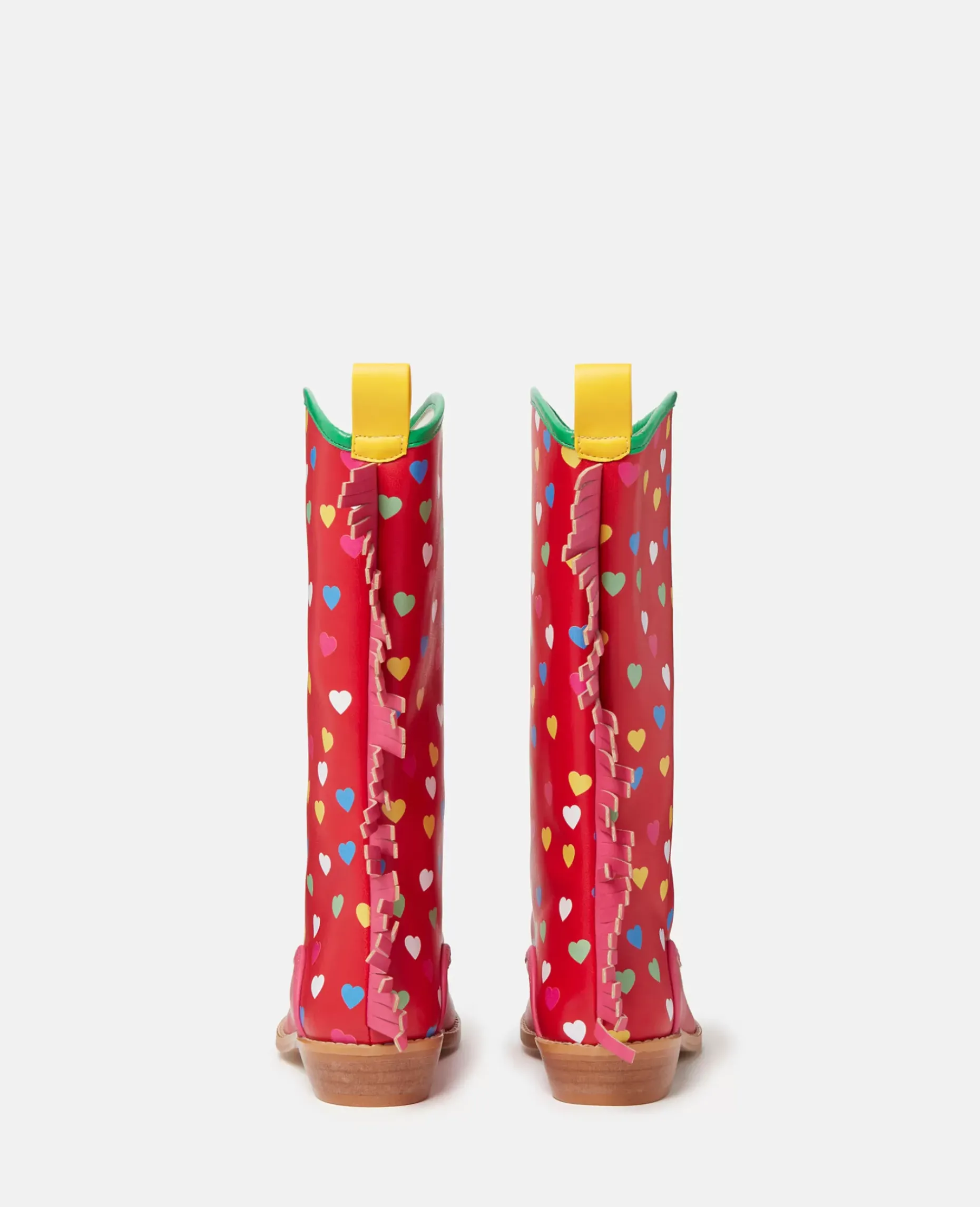 Heart Print Fringed Cowboy Boots