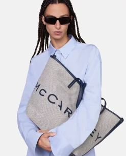 Logo Canvas Beach Tote Bag