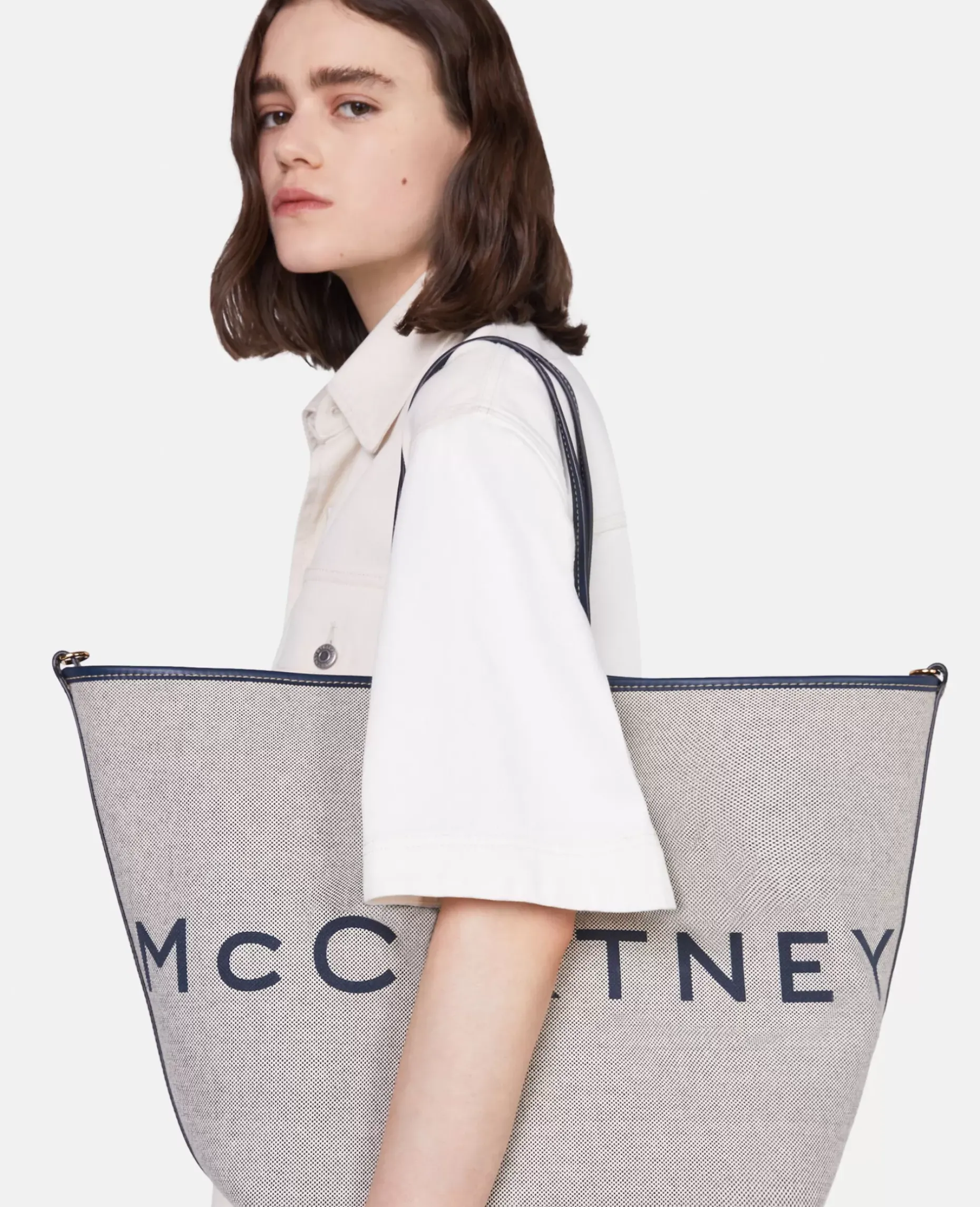 Logo Canvas Beach Tote Bag