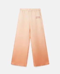 Logo Print Silk Twill Trousers