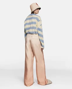 Logo Print Silk Twill Trousers