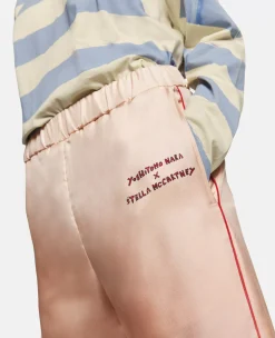 Logo Print Silk Twill Trousers