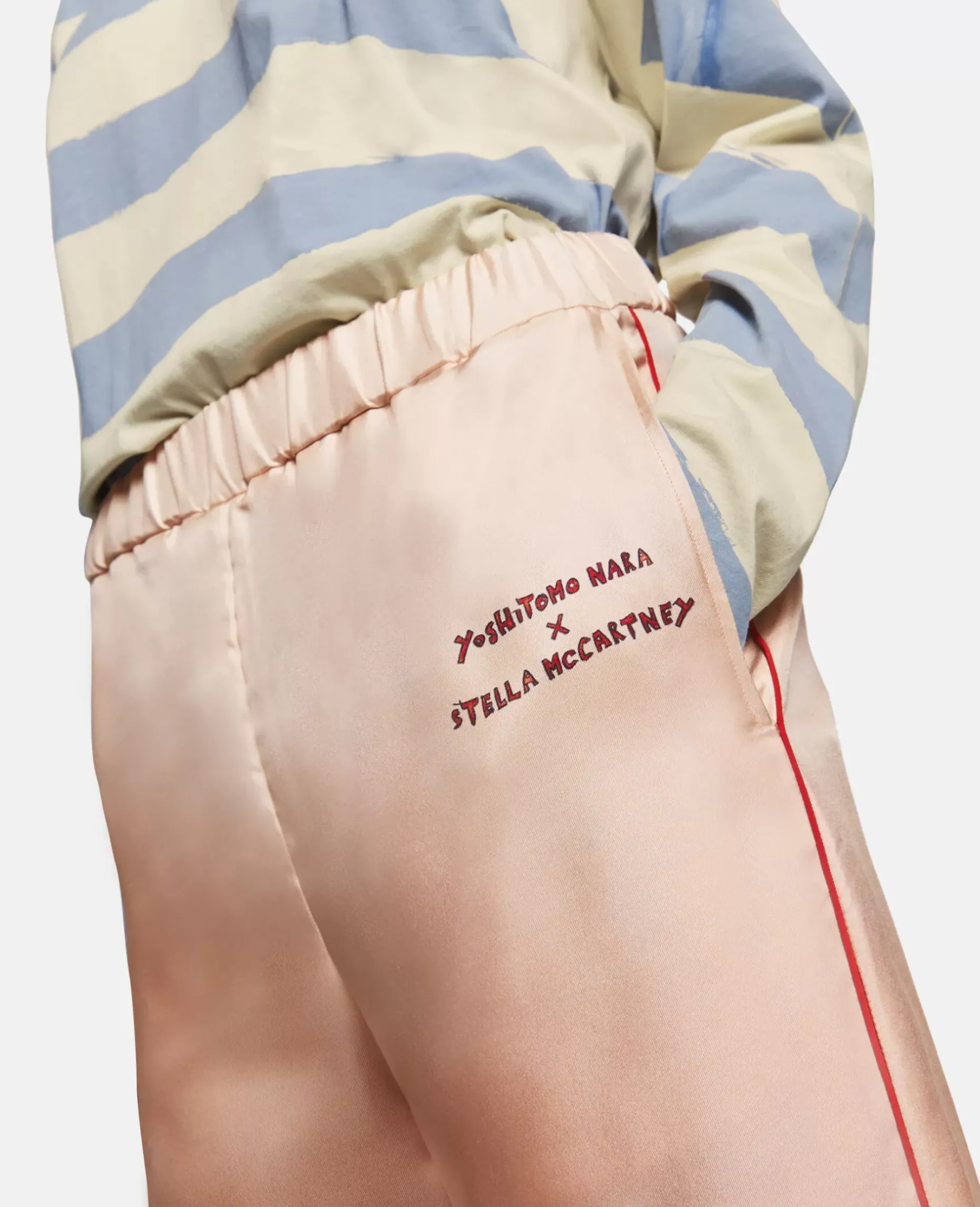 Logo Print Silk Twill Trousers