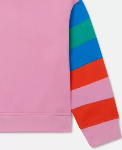 Logo Striped Sleeve Sweatshirt