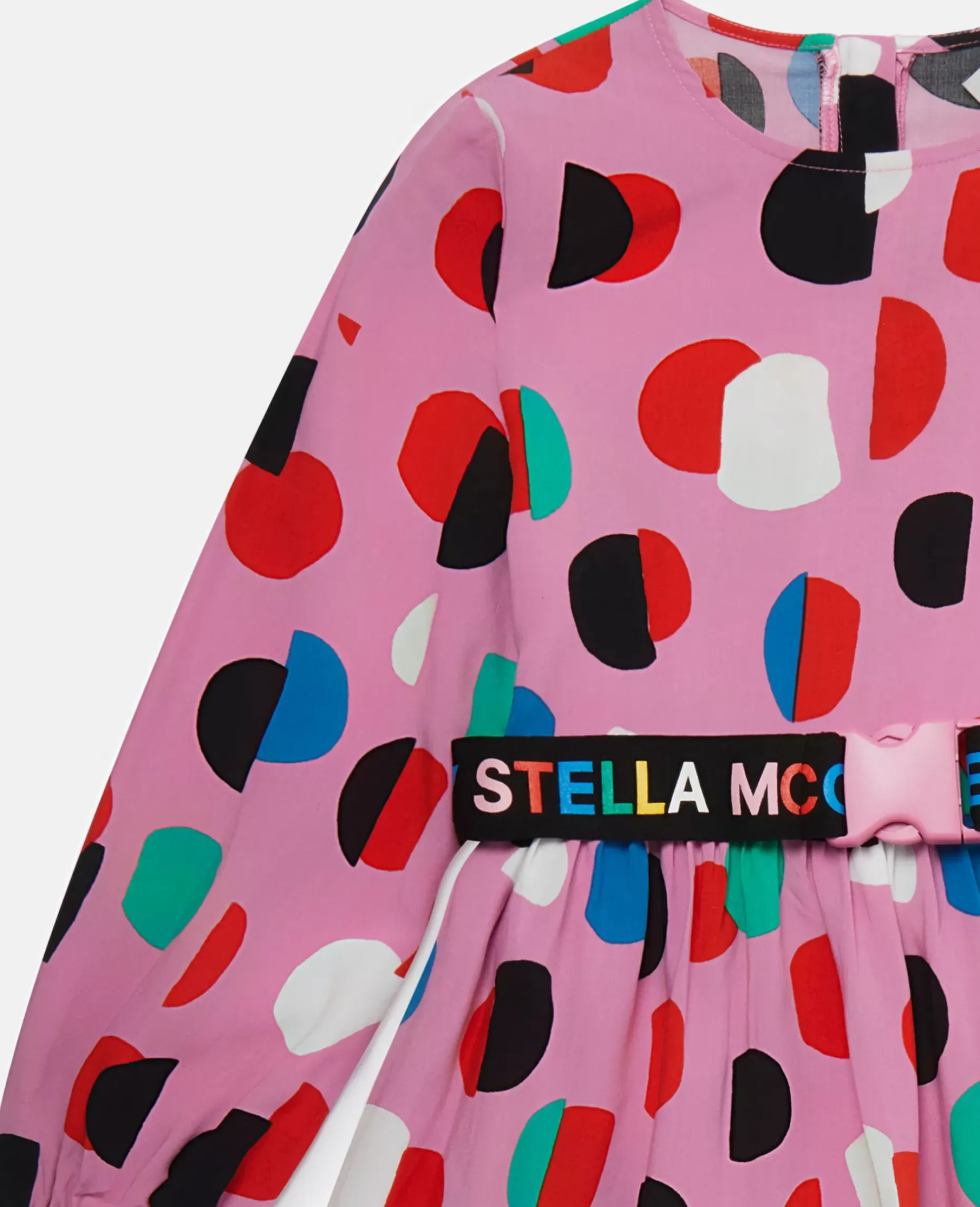 Logo Tape Dot Print Dress