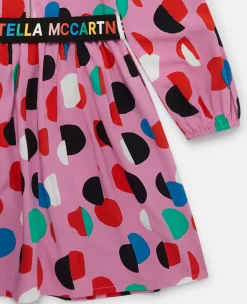 Logo Tape Dot Print Dress