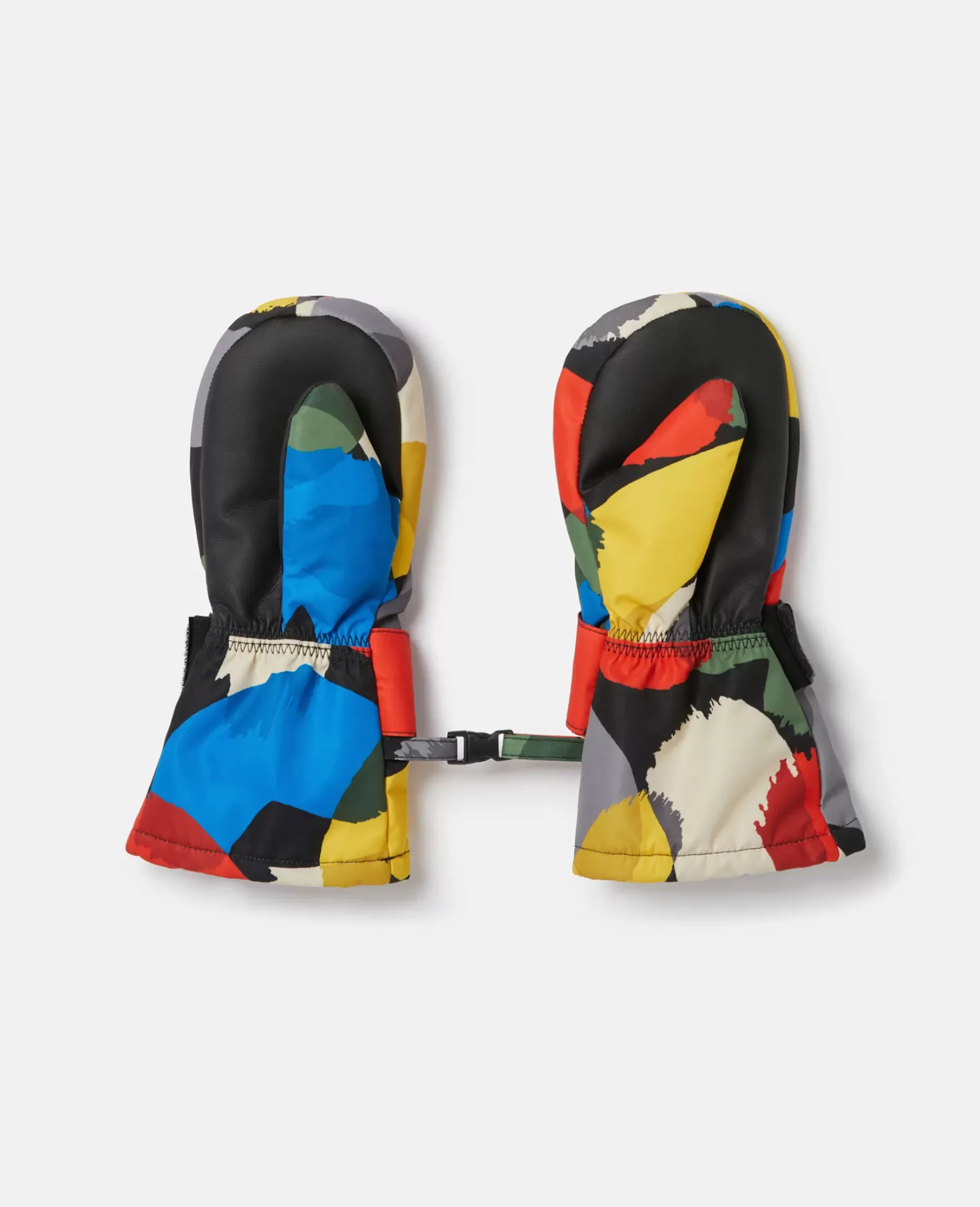 Logo Tape Smudge Print Ski Mittens