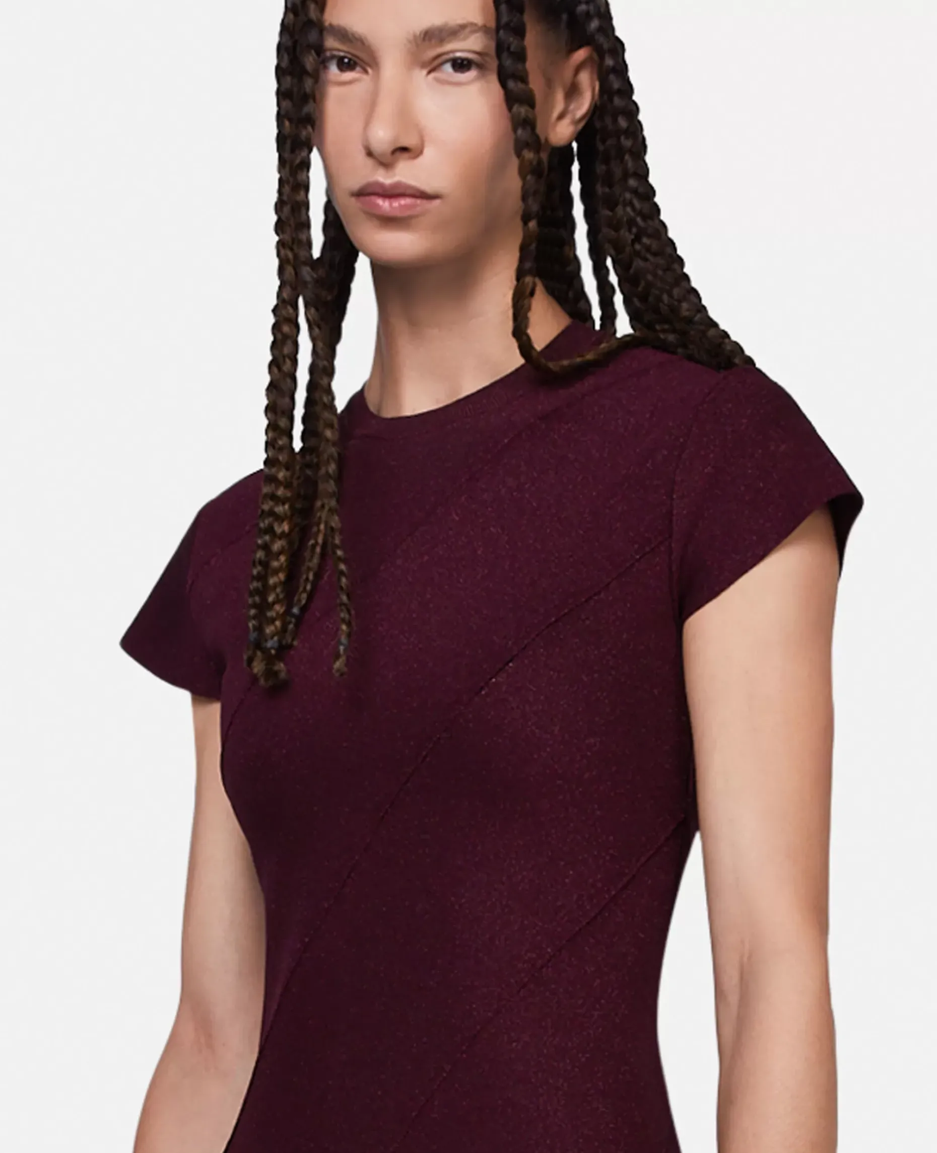 Lurex Rib Knit Midi Dress