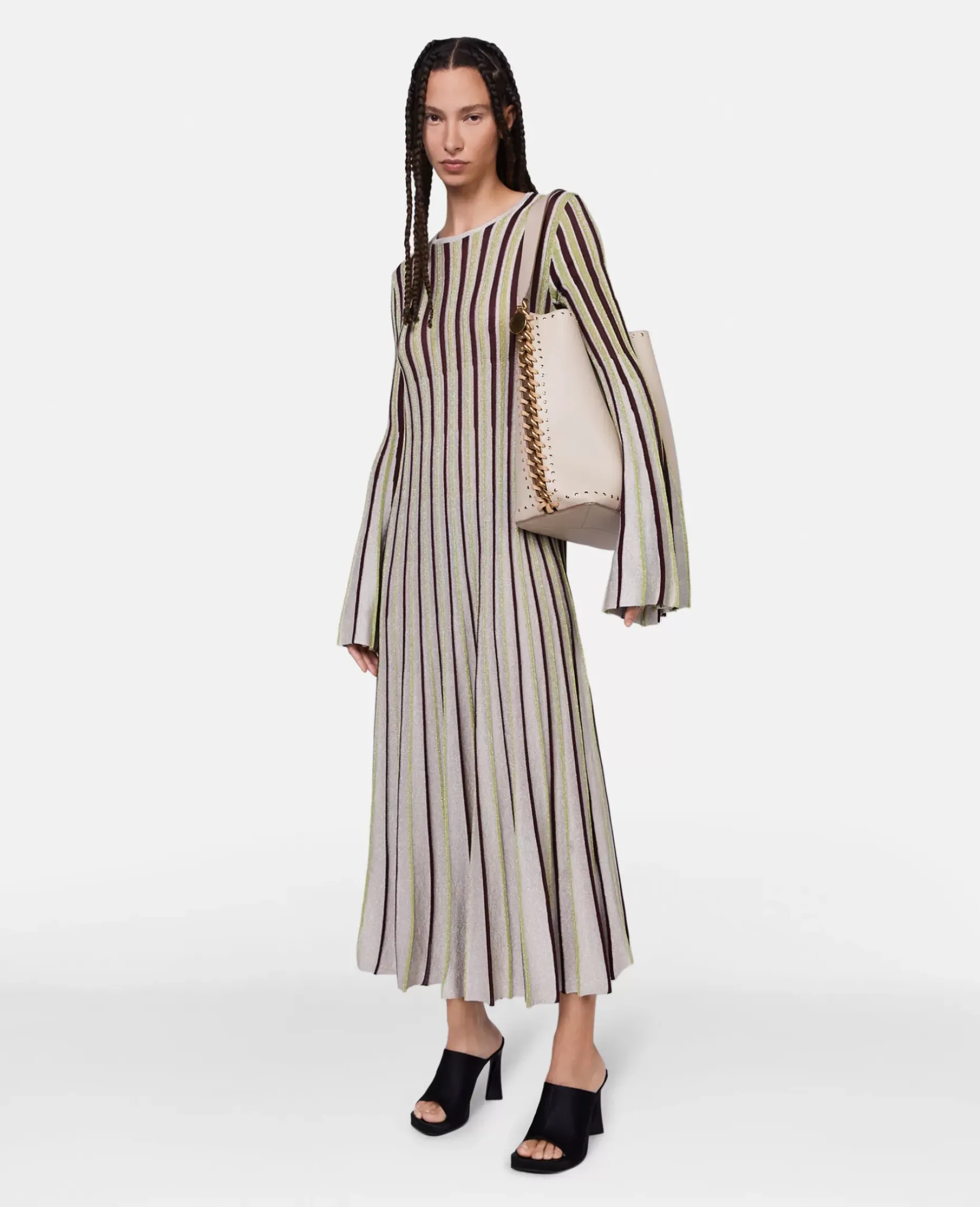 Lurex Rib Knit Midi Dress