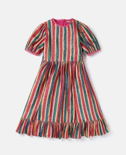 Metallic Rainbow Stripe Dress