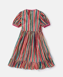 Metallic Rainbow Stripe Dress