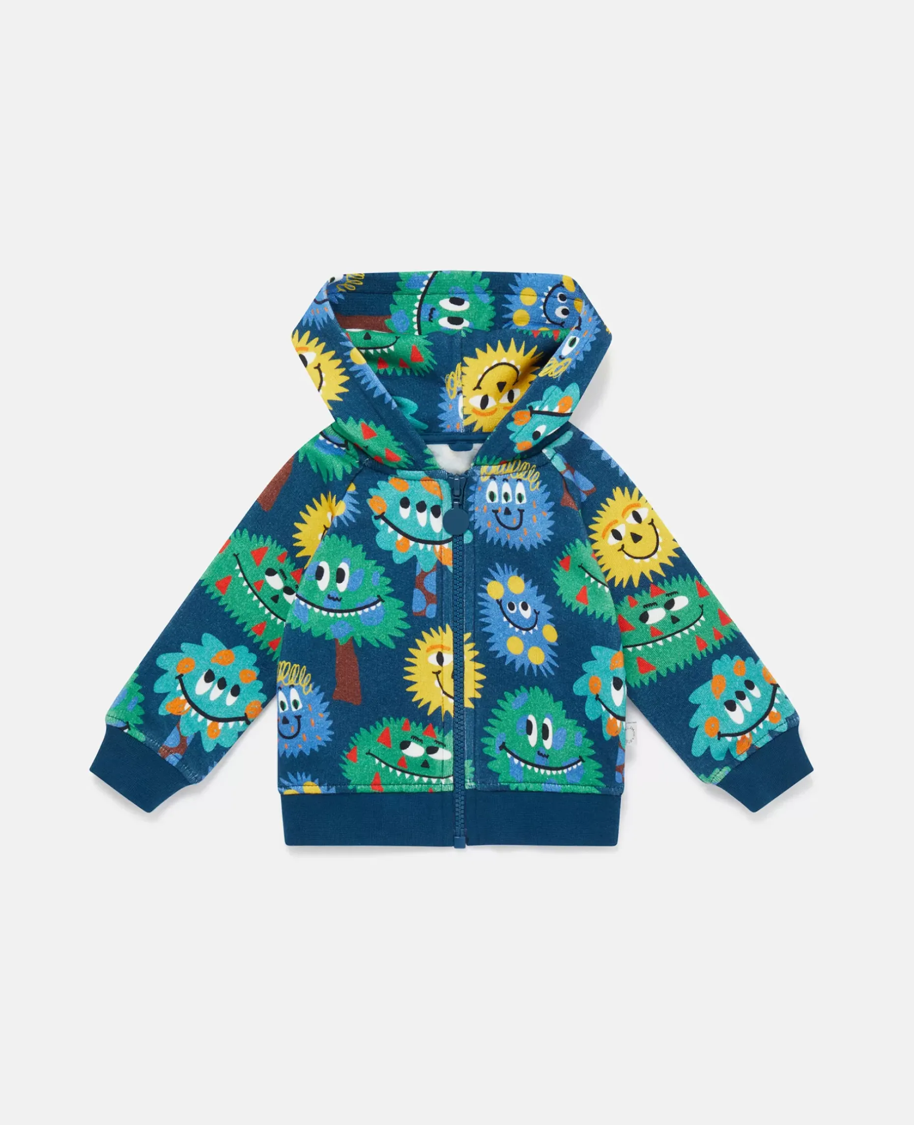 Monster Print Zip Hoodie